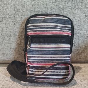 LeSportSac Small Crossbody Minimalist Bag-phone Carrier -striped-Used